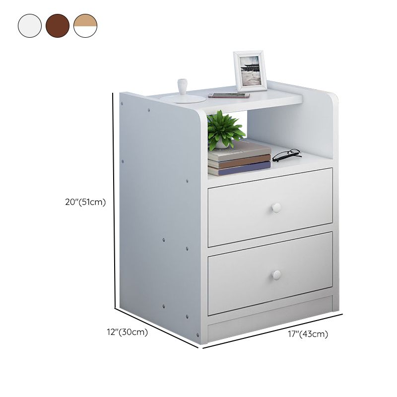 Wooden Bedside Cabinet Modern Style Minimalist Bedside Table with Drawers Clearhalo 'Bedroom Furniture' 'furn' 'furn_night_stand' 'Furniture' 'night_stand' 'Nightstands' 1200x1200_f3029bae-ab8c-4722-b3e2-81274364313c