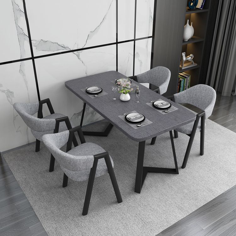 Contemporary Gray Standard Dining Set MDF Rectangle Shape Dining Set for Kitchen Clearhalo 'Dining Room Sets' 'Dining Tables & Seating' 'dining_room_set' 'furn' 'furn_dining_room_set' 'Furniture' 'furniture_dining_room_set' 'Kitchen & Dining Furniture' 'kitchen&dining_furn' 'kitchen' 1200x1200_f303d608-0d0a-4a78-9cc1-15be9d97621a