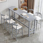 Modern Style Rectangle Bar Table Solid Wood Fixed Bistro Bar Desk for Living Room
