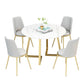 Nordic Sintered Stone Dining Room Set Standard Height with Double Pedestal Base Dining Set Clearhalo 'Dining Room Sets' 'Dining Tables & Seating' 'dining_room_set' 'furn' 'furn_dining_room_set' 'Furniture' 'furniture_dining_room_set' 'Kitchen & Dining Furniture' 'kitchen&dining_furn' 'kitchen' 1200x1200_f305b167-0aaa-465e-86da-431a4d9a3274