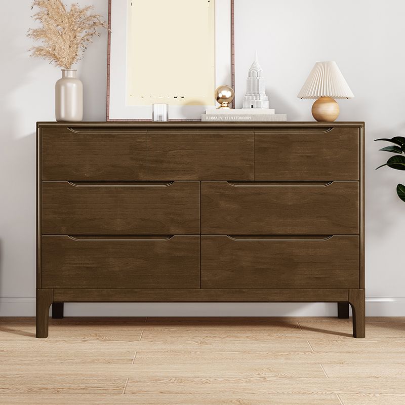 Espresso Solid Wood Accent Chest Mid-Century Modern Storage Cabinet with Drawers Clearhalo 'Cabinets & Chests' 'cabinets_chests' 'furn' 'furn_cabinets_chests' 'Furniture' 'Living Room Furniture' 1200x1200_f3078ec6-0c82-401a-bd7f-5492e7f581d8