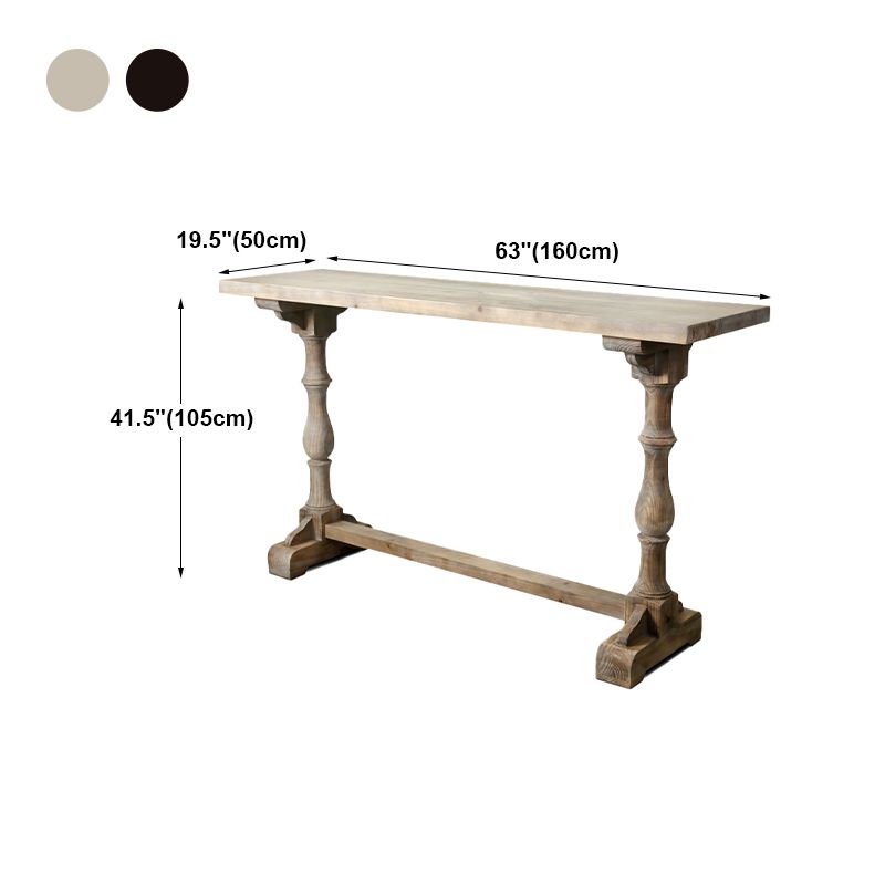 Modern Wood Counter Table with Rectangle Table Top Trestle Table - 41.3" H Clearhalo 'Bar Furniture' 'Bar Tables' 'bar_tables' 'furn' 'furn_bar_tables' 'Furniture' 'furniture_bar_tables' 'Kitchen & Dining Furniture' 1200x1200_f308fe8f-0417-40a4-a6e5-6e55ed0b3c82