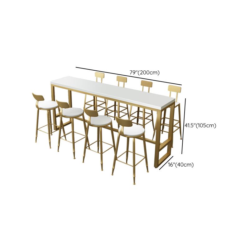 Glam Bar Height Table Solid Wood Top Bistro Pub Table with Gold Base Clearhalo 'Bar Furniture' 'Bar Tables' 'bar_tables' 'furn' 'furn_bar_tables' 'Furniture' 'Kitchen & Dining Furniture' 1200x1200_f3093d25-4682-47af-97fb-3b0267097a9d