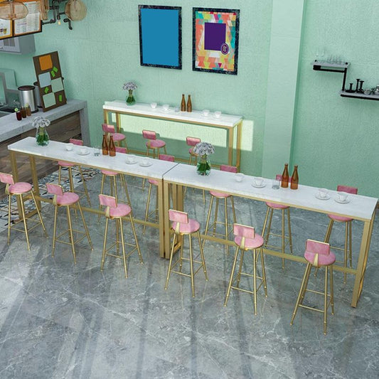 Glam Metal Upholstered Bar Stool Indoor Barstool with Iron Legs and Low Back,Cushion Clearhalo 'Bar Furniture' 'Bar Stools' 'bar_stools' 'furn' 'furn_bar_stools' 'furniture_bar_stools' 'Kitchen & Dining Furniture' 'kitchen&dining_furn' 'kitchen' 'kitchen_furn' Furniture' 1200x1200_f309806b-1900-4583-9f9e-8b191620507f