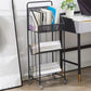Contemporary Metal Bookcase Standard 3 Shelves Open Back Bookshelf