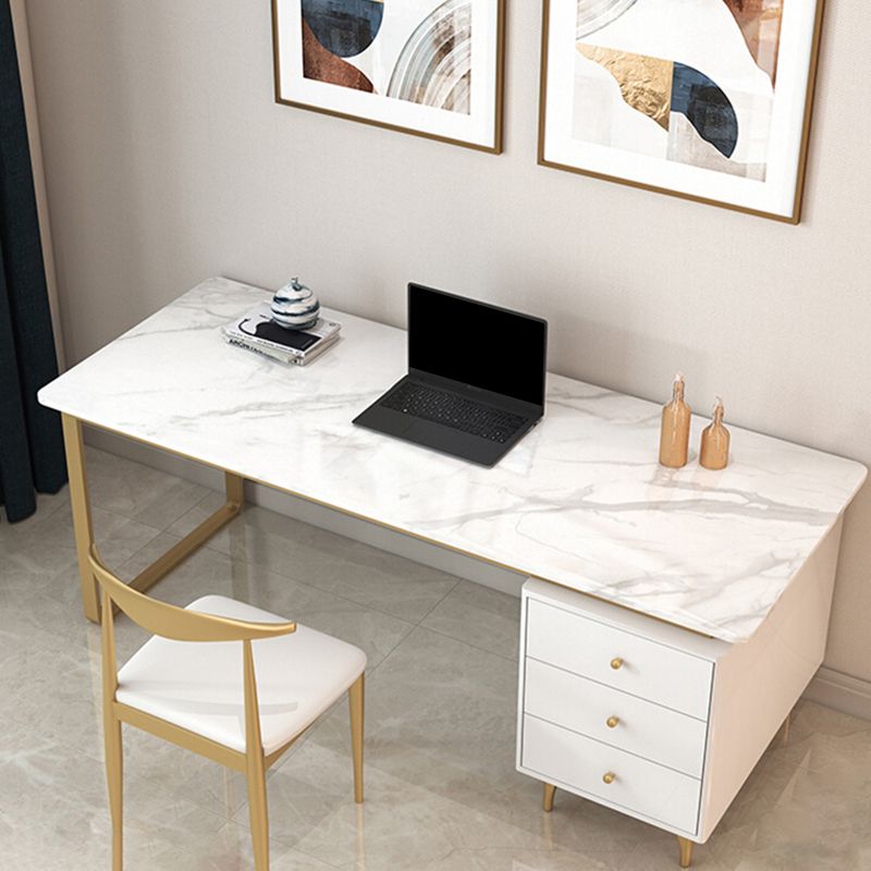 3 cajones escribiendo escritorio escritorio rectangular escritorio de oficina en blanco/negro