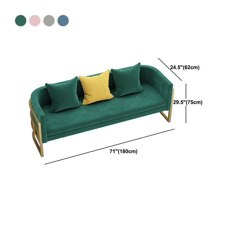24.40" W x 29.52" H Velvet Tuxedo Arm Sofa Contemporary Standard Sofa Clearhalo 'furn' 'furn_sofas' 'Furniture' 'Living Room Furniture' 'Sofa' 'sofas' 1200x1200_f30c6720-664f-4b1c-9797-0663f76852c3