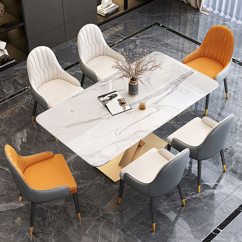 Nordic 1/5/7 Stücke Esszahlen Rechteck Stein Esstisch Set für Wohnzimmer