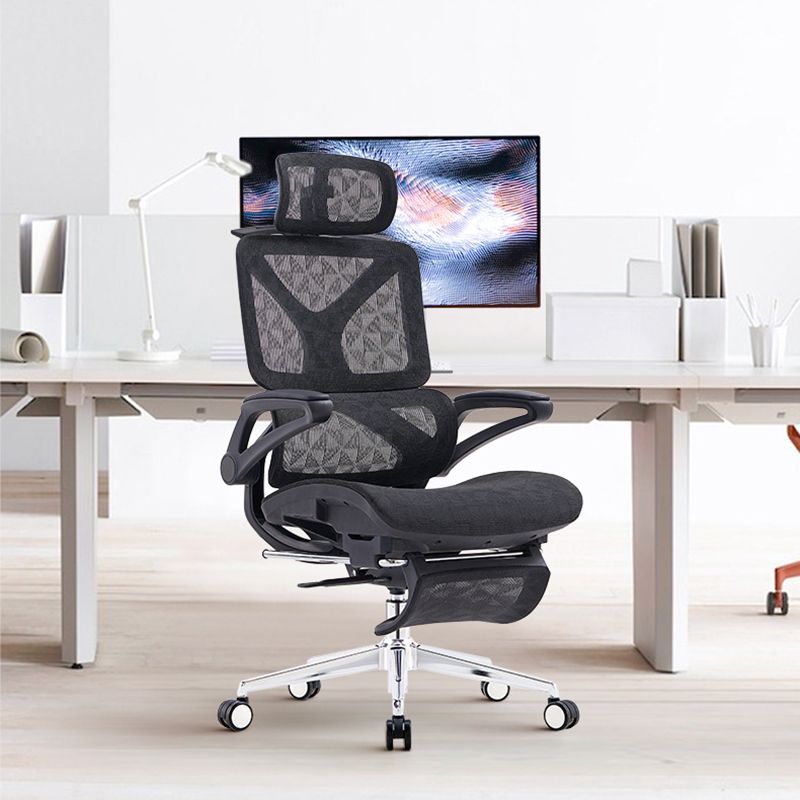 24"W Modern Desk Chair Breathable Air Grid Arms Included Office Chair Clearhalo 'furn' 'furn_office_chair' 'Furniture' 'Office Chairs' 'Office Furniture' 'office_chair' 1200x1200_f30e25e8-de83-4292-bfc2-2509752bf23f