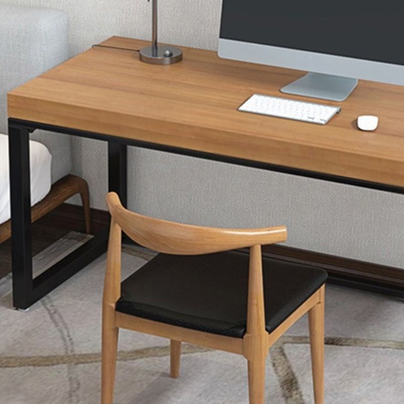 Industrial Metal Sled Office Desk Brown Home Writing Desk with Metal Legs Clearhalo 'furn' 'furn_office_desk' 'Furniture' 'Office Desks' 'Office Furniture' 'office_desk' 1200x1200_f30e40f1-a3e9-4a0a-a710-a39a64f82704