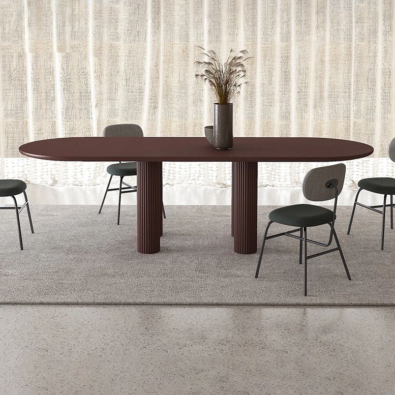 Modern Oval Dining Table Tripod Base Kitchen Dining Table with Solid Wood Clearhalo 'Dining Tables & Seating' 'Dining Tables' 'dining_table' 'furn' 'furn_dining_table' 'Furniture' 'furniture_dining_table' 'Kitchen & Dining Furniture' 'kitchen' 'kitchen_dining_table' 1200x1200_f30ee533-5110-4a9a-99b3-3be024745dd9