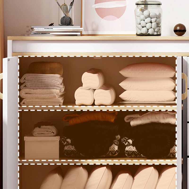 13.38" Wide Rectangle Accent Chest White Wood Accent Cabinet