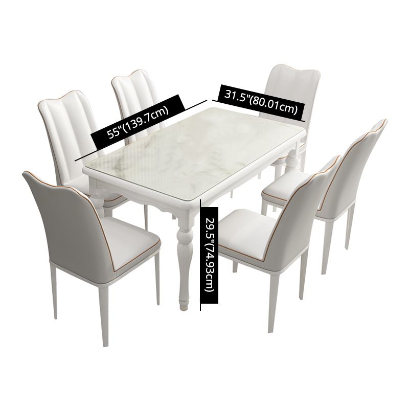 Traditional Solid Wood Top Dining Set with 4 White Solid Wood Legs for Dining Furniture Clearhalo 'Dining Room Sets' 'Dining Tables & Seating' 'dining_room_set' 'furn' 'furn_dining_room_set' 'Furniture' 'furniture_dining_room_set' 'Kitchen & Dining Furniture' 'kitchen&dining_furn' 'kitchen' 1200x1200_f311095f-3102-4407-b178-d8184bf5762f