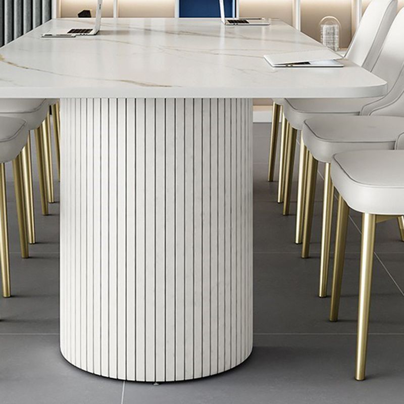 Bureau de tâches en pierre de style moderne Bureau de bureau de forme rectangulaire avec 2 jambes