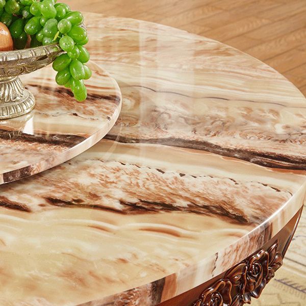 51.18'' Vitoria Round Shape Table Kitchen Dining Table with Pedestal Base Clearhalo ' dining_table' 'Dining Tables & Seating' 'Dining Tables' 'furn' 'furn_dining_table' 'Furniture' 'furniture_dining_table' 'Kitchen & Dining Furniture' 'kitchen&dining_furn' 'kitchen' 'kitchen_dining_table' 1200x1200_f3120672-5e93-405e-b4ed-1149510e513e