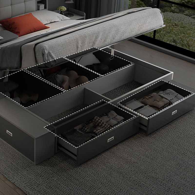 Testa tampone imbottita letto standard con legno grigio di conservazione 38,58 "di altezza