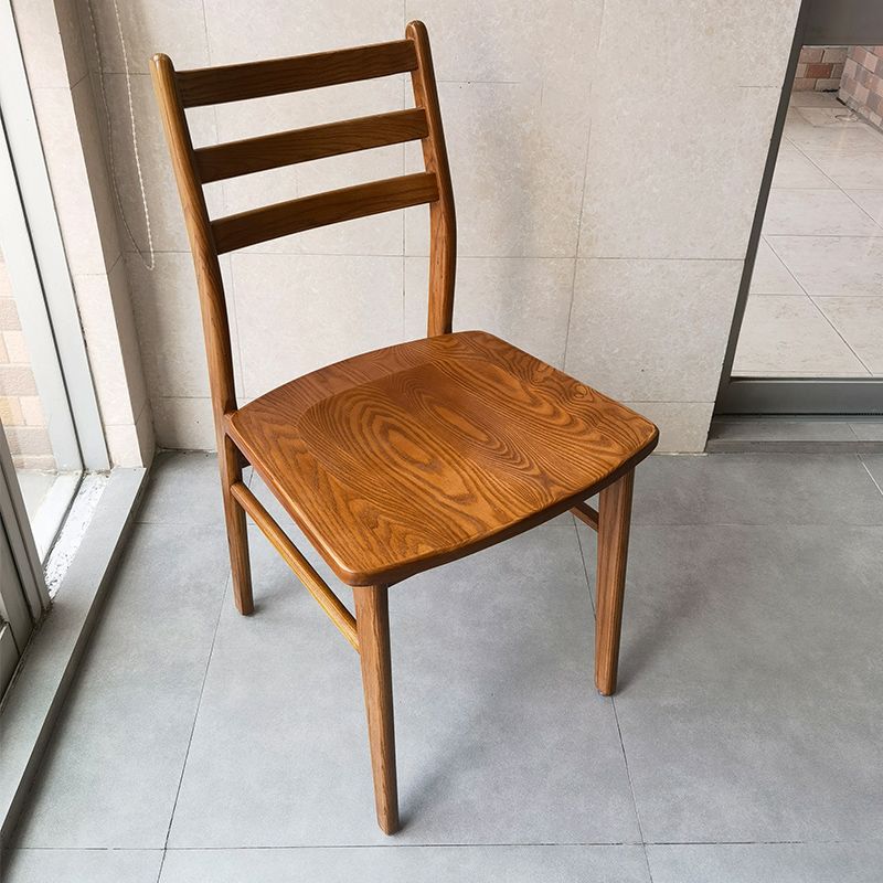 Contemporary 18'' Wide Wood Dining Side Chair Ladder Back Chair for Home Use Clearhalo ' kitchen&dining_furn' 'Dining Chairs' 'Dining Tables & Seating' 'dining_chair' 'furn' 'furn_dining_chair' 'Furniture' 'furniture_dining_chair' 'Kitchen & Dining Furniture' 'kitchen' 1200x1200_f313cbfb-5fcf-44a5-99b6-f240d0bfb2d9