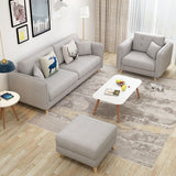 27.56" H Scandinavian Standard Square Arm Sofa With Loose Back, Brown
