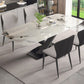Rectangle Dining Set 1/5/7 Pcs Modern Sintered Stone Table and Wingback Chairs