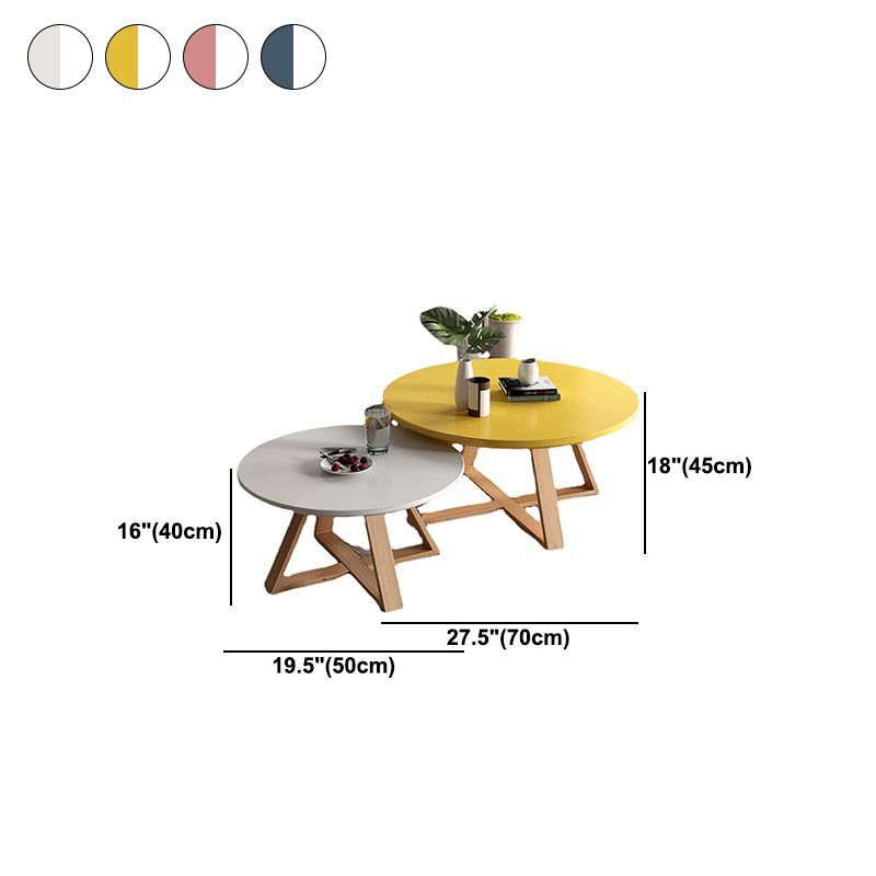 Nordic Style Cocktail Table Multi-color Selection Solid Wood Material Round Coffee Table Clearhalo 'Coffee & Accent Tables' 'Coffee Tables' 'coffee_tables' 'furn' 'furn_coffee_tables' 'Furniture' 'furniture_coffee_tables' 'Living Room Furniture' 1200x1200_f314b8cb-384d-480c-8f5b-a97926bdd5c1