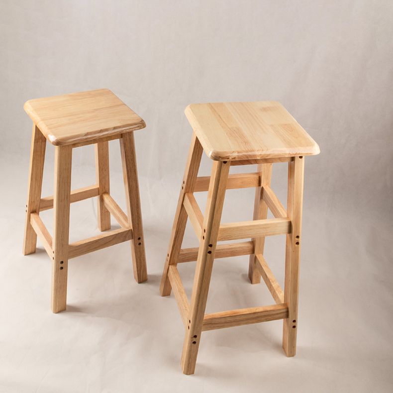 Contemporary Backless Square Seat Indoor Solid Wood Bar Stool Clearhalo 'Bar Furniture' 'Bar Stools' 'bar_stools' 'furn' 'furn_bar_stools' 'Furniture' 'Kitchen & Dining Furniture' 1200x1200_f31595bd-4bac-4667-8390-6c4e2ba3d8be