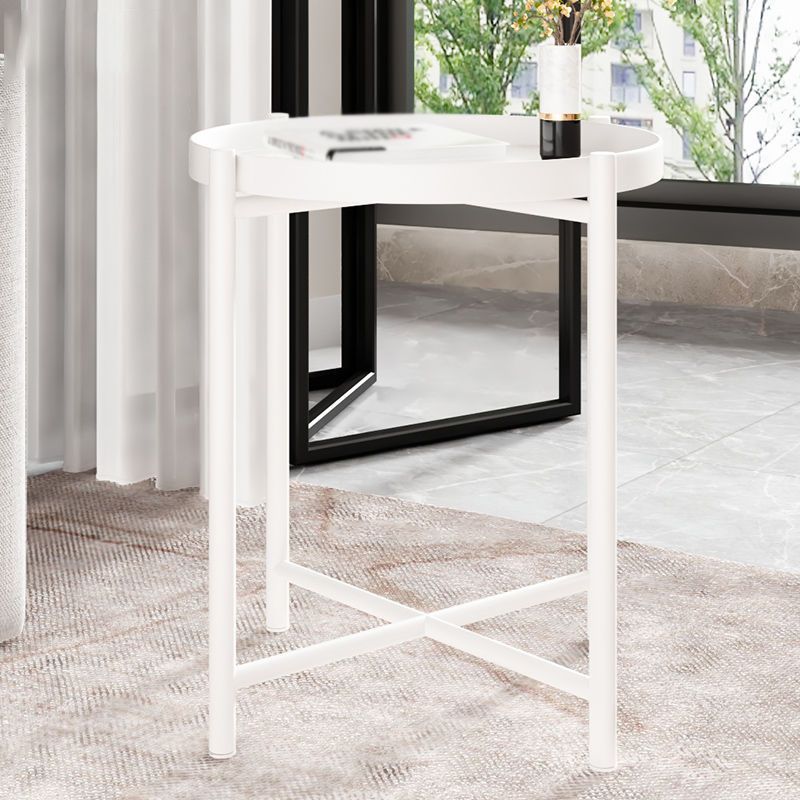 Modern Style Metal Table Top Metal Steel Base Round Side Table