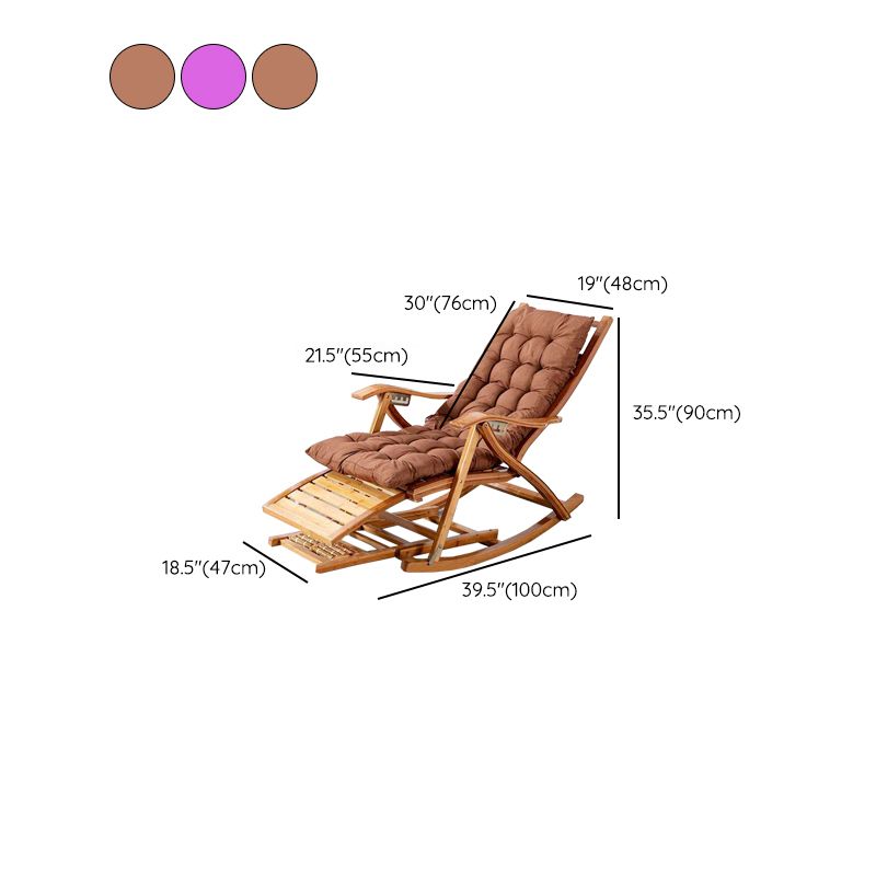 Chaise de culbuteur moderne brune bois chaise à bascule inclinable avec tufted