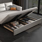 Contemporary 27.5"H Faux Leather Sofa Light Gray Stain-Resistant Sofa Bed