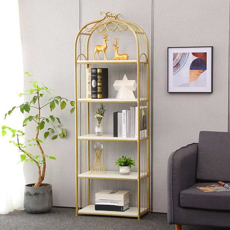 Glam Style Gold Bookshelf Metal Open Shelf Bookcase for Home Clearhalo 'Bookcases' 'furn' 'furn_bookcases' 'Furniture' 'furniture_bookcases' 'Office Furniture' 1200x1200_f3174b86-8756-4617-aeea-72df7c5be1b9
