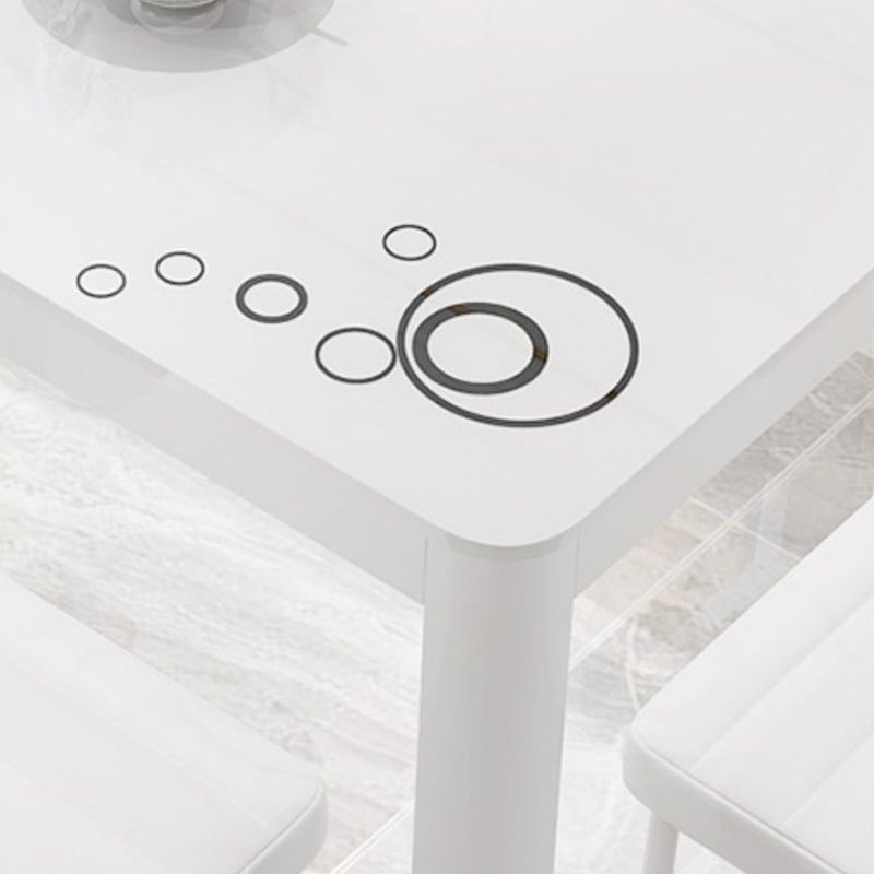 Glass Top Dining Table Modern Rectangle Dining Table with 4 Legs Clearhalo ' dining_table' 'Dining Tables & Seating' 'Dining Tables' 'Furniture' 'furniture_dining_table' 'Kitchen & Dining Furniture' 'kitchen&dining_furn' 'kitchen' 'kitchen_dining_table' 1200x1200_f317bb9c-e5e6-4494-a0a7-02bf27adbc14