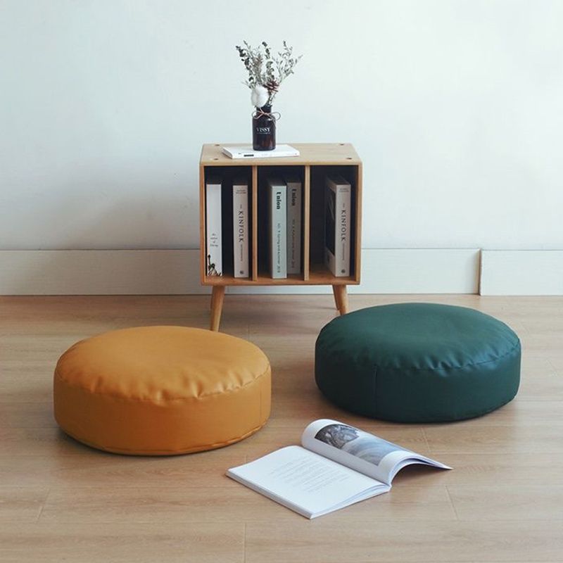 Modern Pouf Ottoman PU Leather Upholstered Solid Color Tear Resistant Round Ottoman Clearhalo 'furn' 'furn_ottomans_poufs' 'Furniture' 'Living Room Furniture' 'Ottomans & Poufs' 'ottomans_poufs' 1200x1200_f31835b2-0c48-4118-a3f0-2dd3622736dd