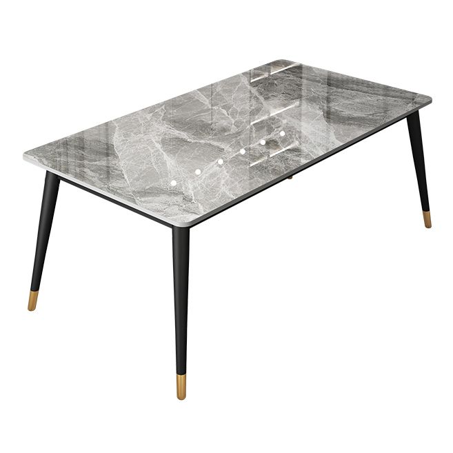 Contemporary Style Stone Dining Table Rectangle 4 Legs Table for Dining Room Clearhalo ' dining_table' 'Dining Tables & Seating' 'Dining Tables' 'furn' 'furn_dining_table' 'Furniture' 'furniture_dining_table' 'Kitchen & Dining Furniture' 'kitchen&dining_furn' 'kitchen' 'kitchen_dining_table' 1200x1200_f3191164-a022-4f17-9cf0-fd2aa2310f27