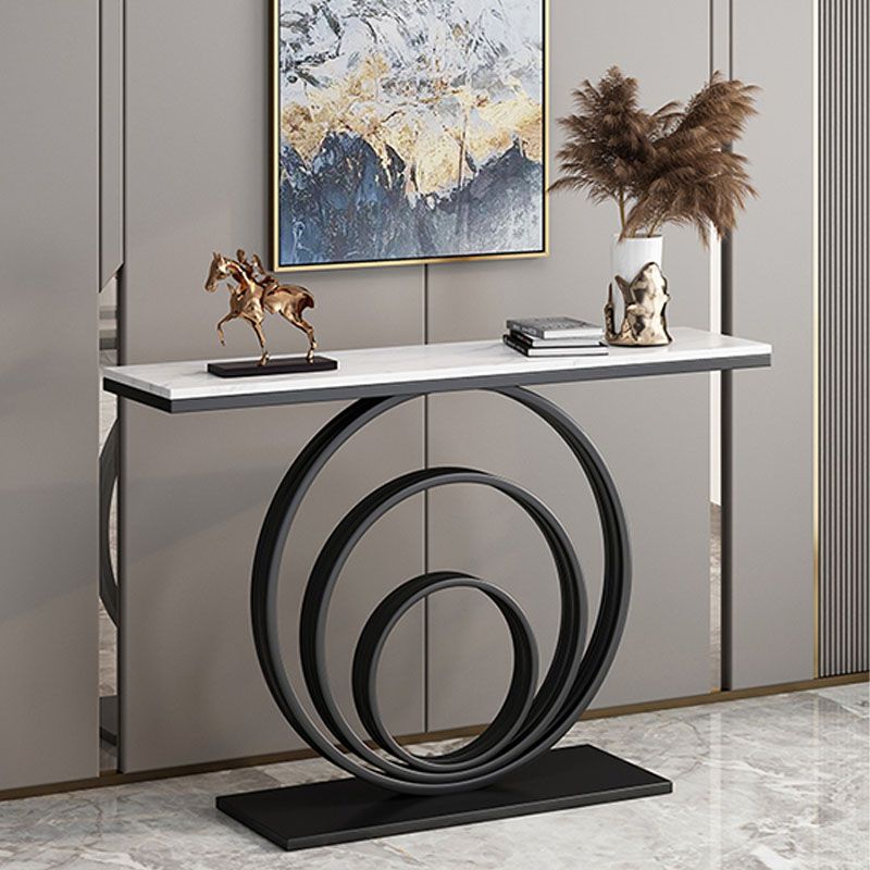 Tavolo da divano console di ferro moderno rettangolo console in pietra tavolo per la sala