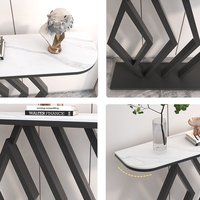 Table de consola contemporánea de piedra de 11 "de ancho Sofá de la consola de la luna