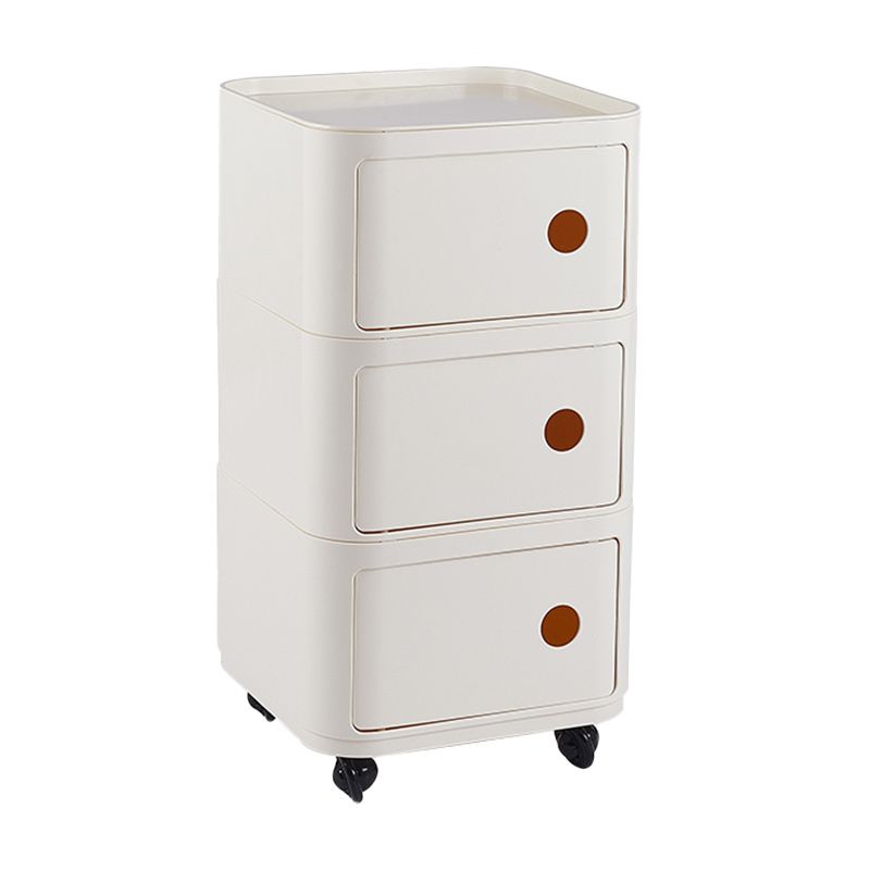 Scandinavian Plastic Night Table 15" Wide Square Nightstand with Drawers Clearhalo 'Bedroom Furniture' 'furn' 'furn_night_stand' 'Furniture' 'night_stand' 'Nightstands' 1200x1200_f31eb8f4-7b49-4a73-a276-d4ce6f300b14