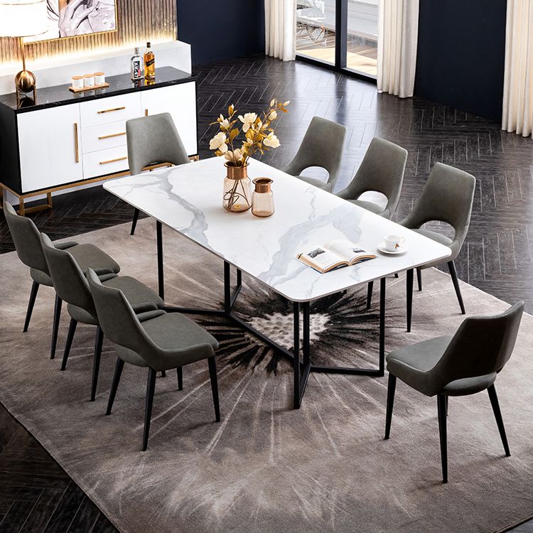 Industrial Metal Dining Room Chairs Armless Leather Dining Chairs for Restaurant Use Clearhalo ' kitchen&dining_furn' 'Dining Chairs' 'Dining Tables & Seating' 'dining_chair' 'furn' 'furn_dining_chair' 'Furniture' 'furniture_dining_chair' 'Kitchen & Dining Furniture' 'kitchen' 1200x1200_f31f9c55-1c19-48d0-90de-dc85a222ce1c