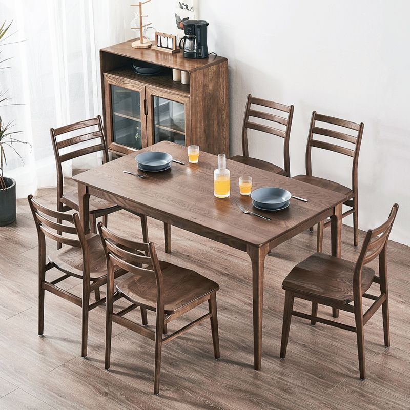 Table du site de salle à manger rectangle Simplicité Table en bois massif de style solide avec 4 pieds