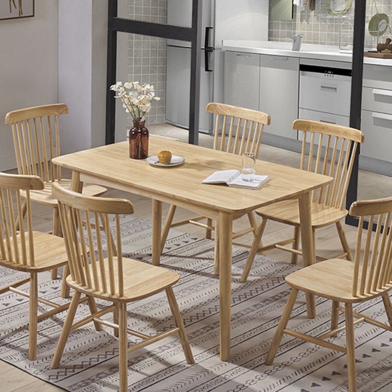 54"L Solid Wood Dining Table 4 Legs Base Rectangle Shape Table in Modern Style Clearhalo ' dining_table' 'Dining Tables & Seating' 'Dining Tables' 'furn' 'furn_dining_table' 'Furniture' 'furniture_dining_table' 'Kitchen & Dining Furniture' 'kitchen&dining_furn' 'kitchen' 'kitchen_dining_table' 1200x1200_f3214589-0361-4503-8e22-de4910f5f59b