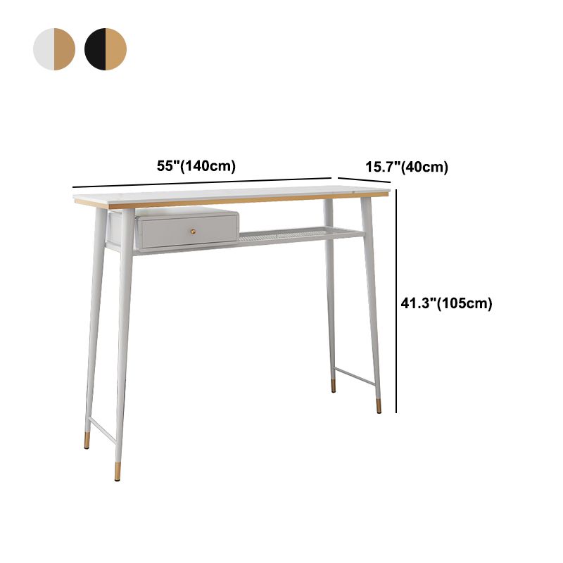 Industrial Marble Pub Table with Rectangle Table Top Legs Table - 41.3" H Clearhalo 'Bar Furniture' 'Bar Tables' 'bar_tables' 'furn' 'furn_bar_tables' 'Furniture' 'furniture_bar_tables' 'Kitchen & Dining Furniture' 1200x1200_f3228079-fca6-4995-adc3-3129896ead0c