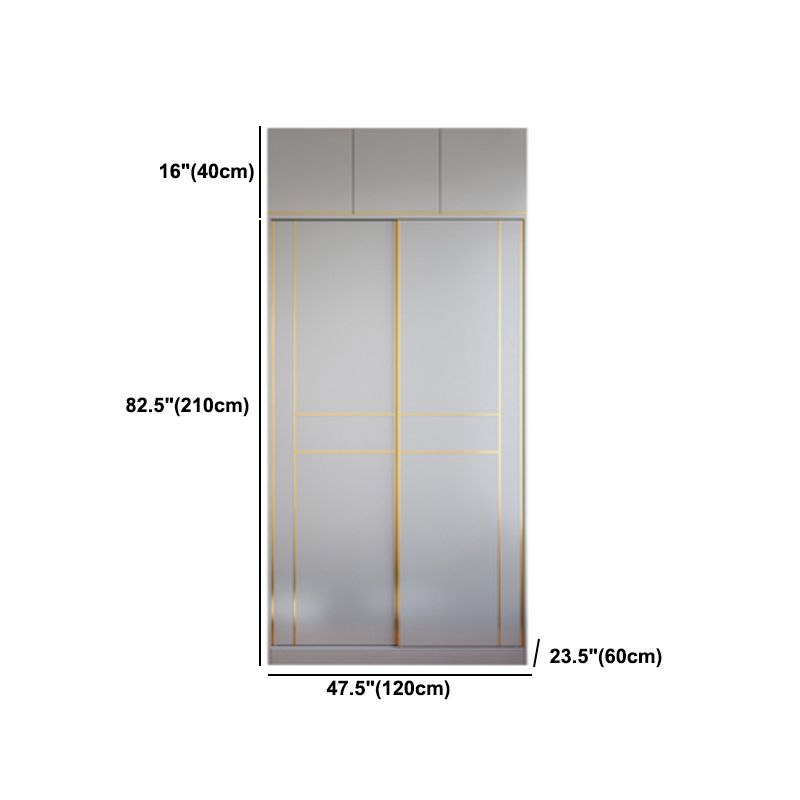 Grijze kleur garderobe armoire houten zachte close deur garderobe kast met 2-ladel