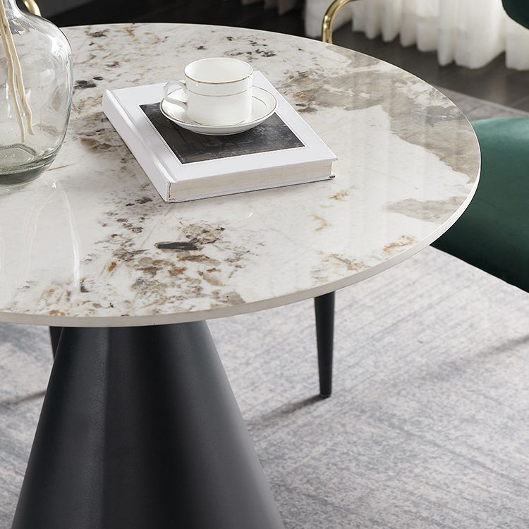 Glam Round Sintered Stone Dining Table Set 1/2/3/4 Pieces Dining Set for Home Use Clearhalo 'Dining Room Sets' 'Dining Tables & Seating' 'dining_room_set' 'furn' 'furn_dining_room_set' 'Furniture' 'furniture_dining_room_set' 'Kitchen & Dining Furniture' 1200x1200_f3234082-8d66-45fd-b6ed-cf3757cda498