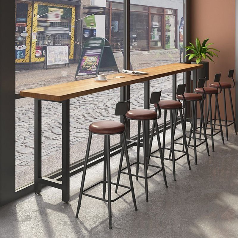 Ensemble de Table de Bar moderne 1/7 pièces, Table de comptoir rectangulaire en bois avec pour magasin de thé au lait