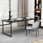 Stone Rectangular Writing Desk Modern 29.53" Tall Office Desk with Sled Base Clearhalo 'furn' 'furn_office_desk' 'Furniture' 'Office Desks' 'Office Furniture' 'office_desk' 1200x1200_f32844ec-aed2-4c26-b2a4-b986cbc96600