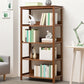 Modern Brown Vertical Book Shelf Bamboo Etagere Open Plank voor thuis