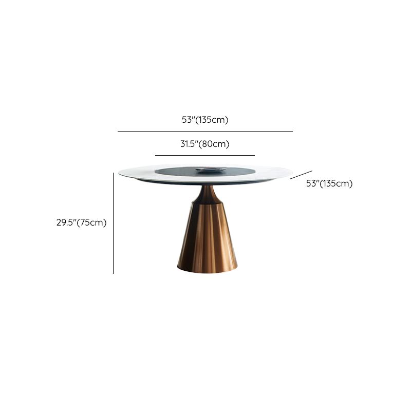 Glam Dining Round Table Sintered Stone Table with Metal Legs for Home Clearhalo 'Dining Tables & Seating' 'Dining Tables' 'dining_table' 'furn' 'furn_dining_table' 'Furniture' 'Kitchen & Dining Furniture' 1200x1200_f328e06f-7635-4821-b8d0-8662a9fd9872