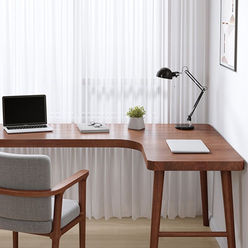 Modern Solid Wood Office Desk L-Shape Task Desks with 5-Legs for Home Clearhalo 'furn' 'furn_office_desk' 'Furniture' 'Office Desks' 'Office Furniture' 'office_desk' 1200x1200_f32a57a0-b449-436f-9a9a-9d07e9919a81