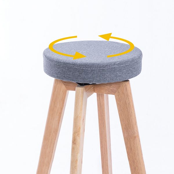Modern Counter Bar Stool Armless Leather Bar Stool with Footrest and Swivel, Wood Base Clearhalo 'Bar Furniture' 'Bar Stools' 'bar_stools' 'furn' 'furn_bar_stools' 'furniture_bar_stools' 'Kitchen & Dining Furniture' 'kitchen&dining_furn' 'kitchen' 'kitchen_furn' Furniture' 1200x1200_f32a954f-0e29-4ab9-a63f-63ae3160f9a9