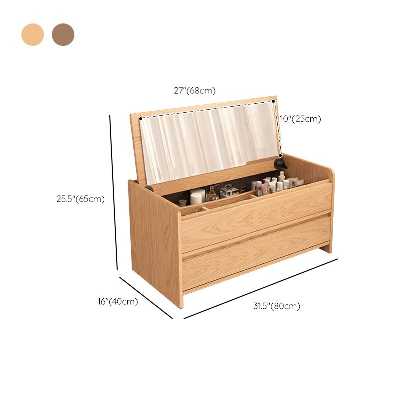 Solid Wood Scandinavian With Drawer Mirror Bedroom Make-up Vanity Clearhalo 'Bedroom Furniture' 'furn' 'furn_makeup_vanities' 'Furniture' 'Makeup Vanities' 'makeup_vanities' 1200x1200_f32b469d-6ba6-4e91-8da4-74c789bc22a7