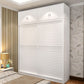Modern Storage Cabinet with Sliding Doors Manufactured Wood White Cabinet for Bedroom