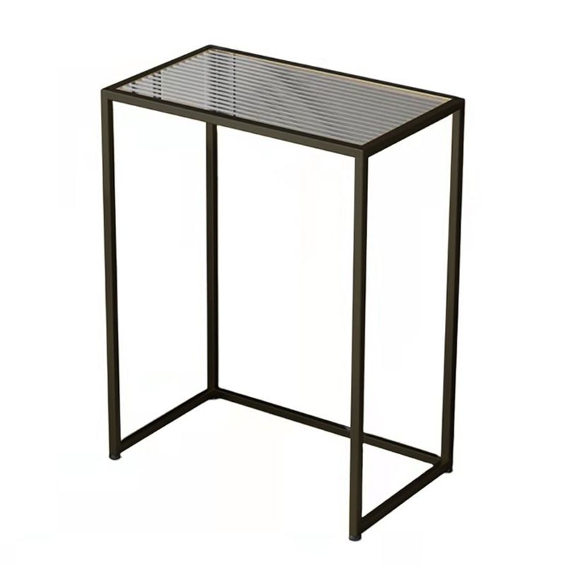 31.5" Tall Rectangular Clear Glass End Table Modern Frame Side Table